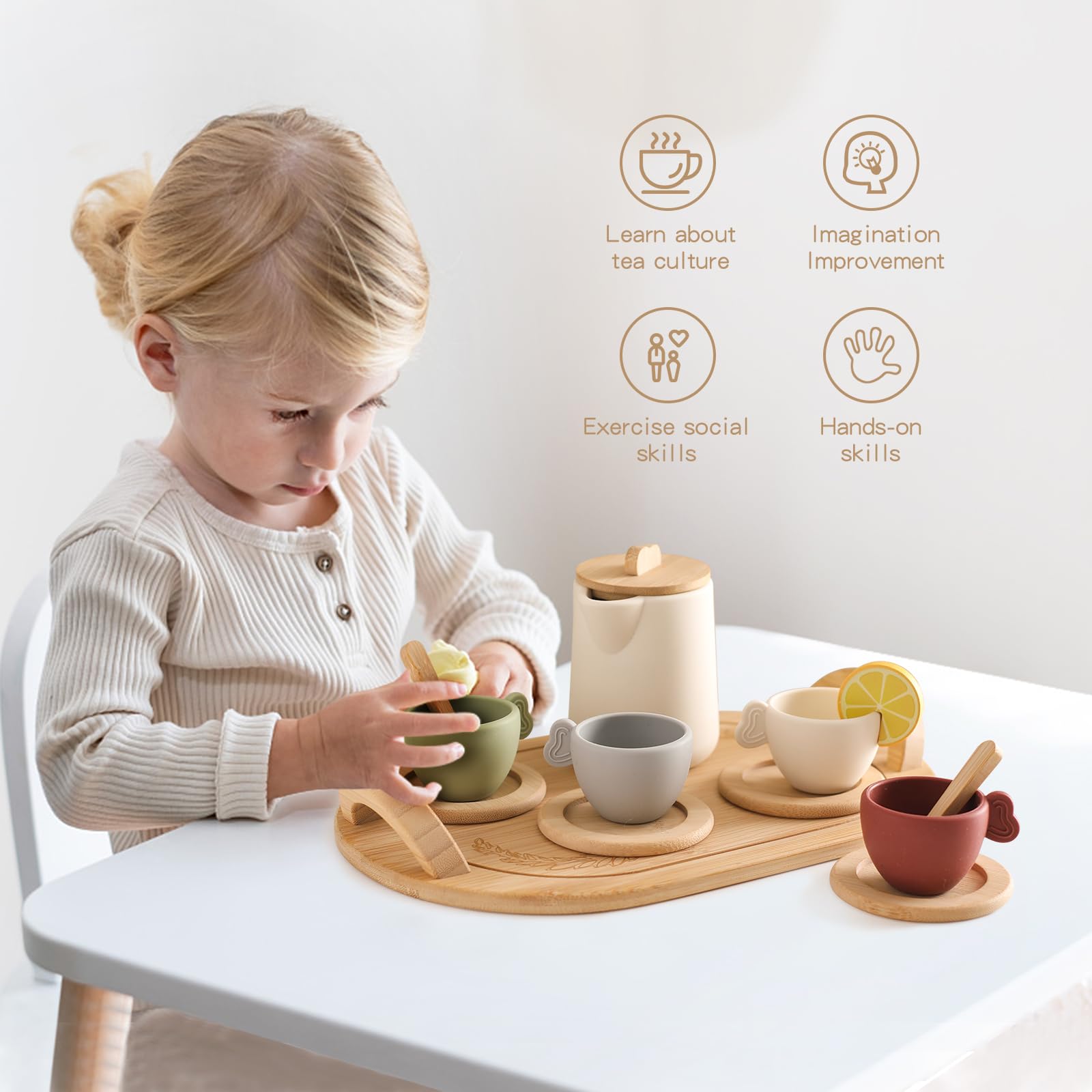 Youuys playtime scene showing a child hosting a tea party