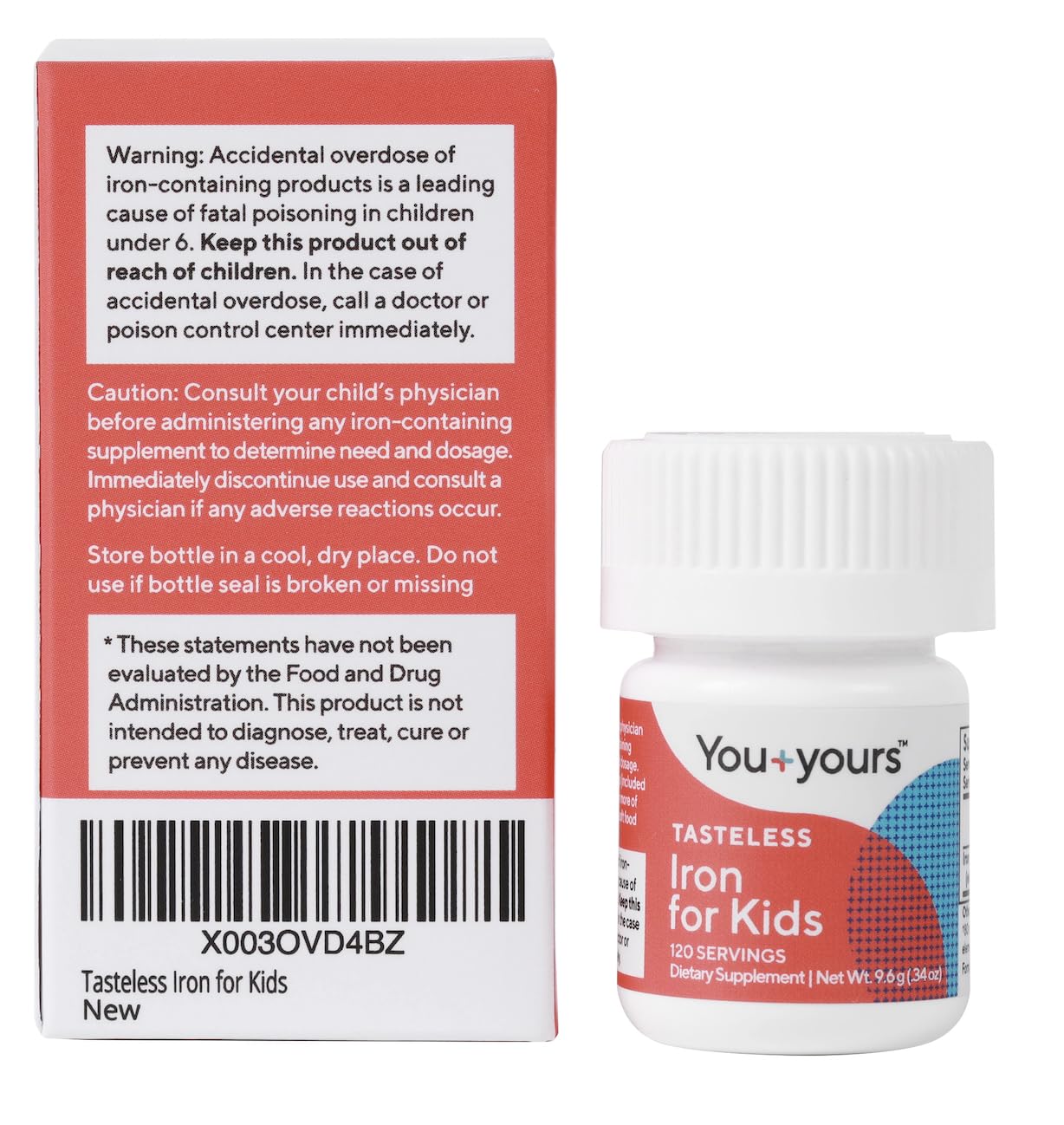 You+yours tasteless iron bottle with 120 servings for four months
