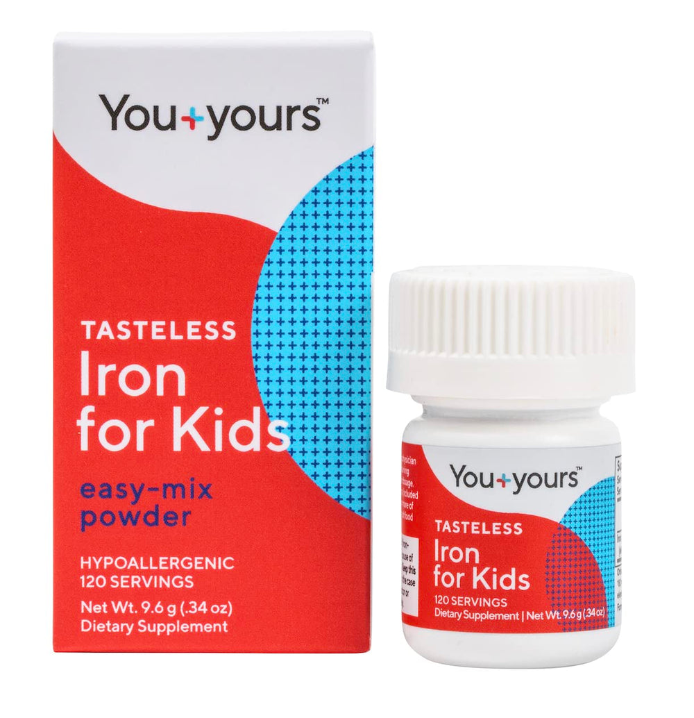 You+yours tasteless iron for kids bottle front shows clean packaging for daily use