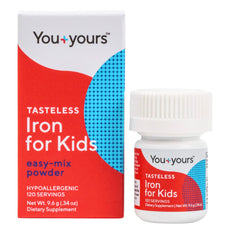 You+yours tasteless iron for kids bottle front shows clean packaging for daily use