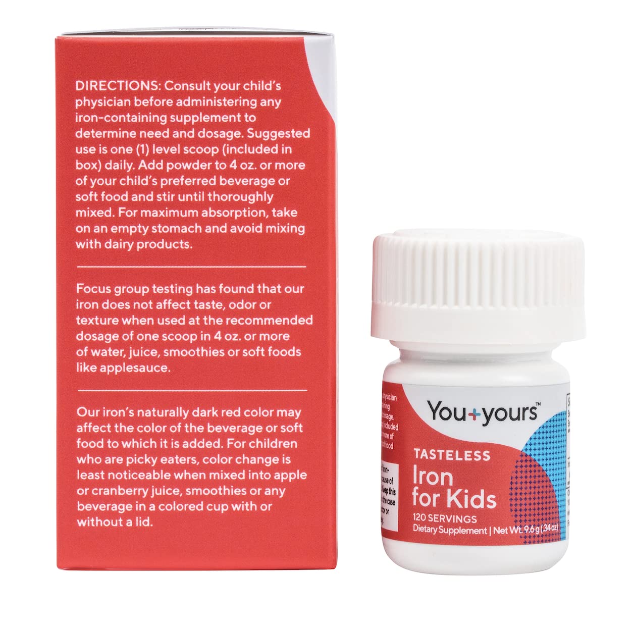 You+yours tasteless iron vegan and non-GMO formulation