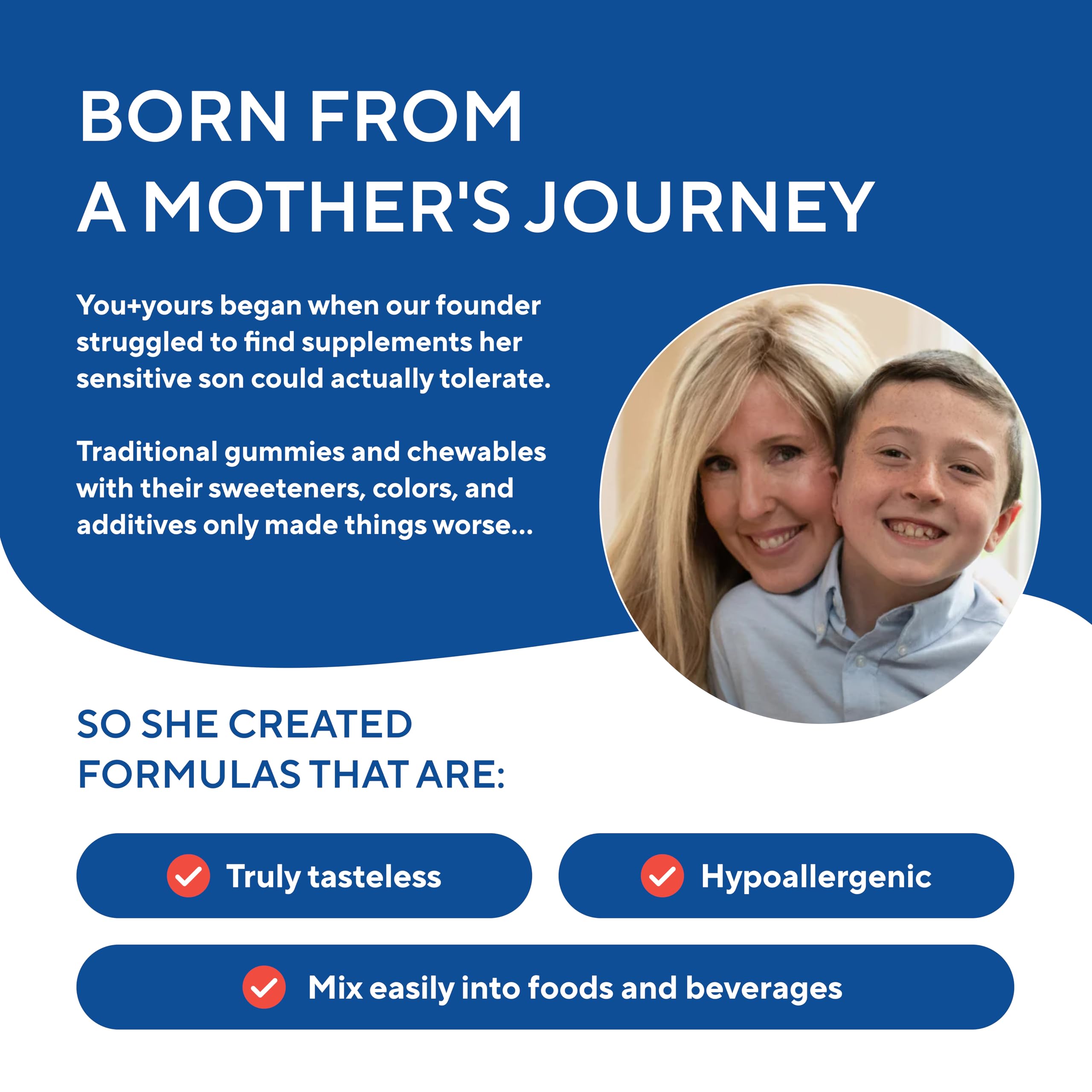 You+yours tasteless multivitamin powder vegan and non-GMO for families