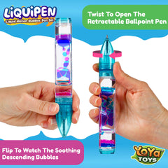 YoYa Toys Liquipen blue liquid motion visuals provide relaxing desk distraction.