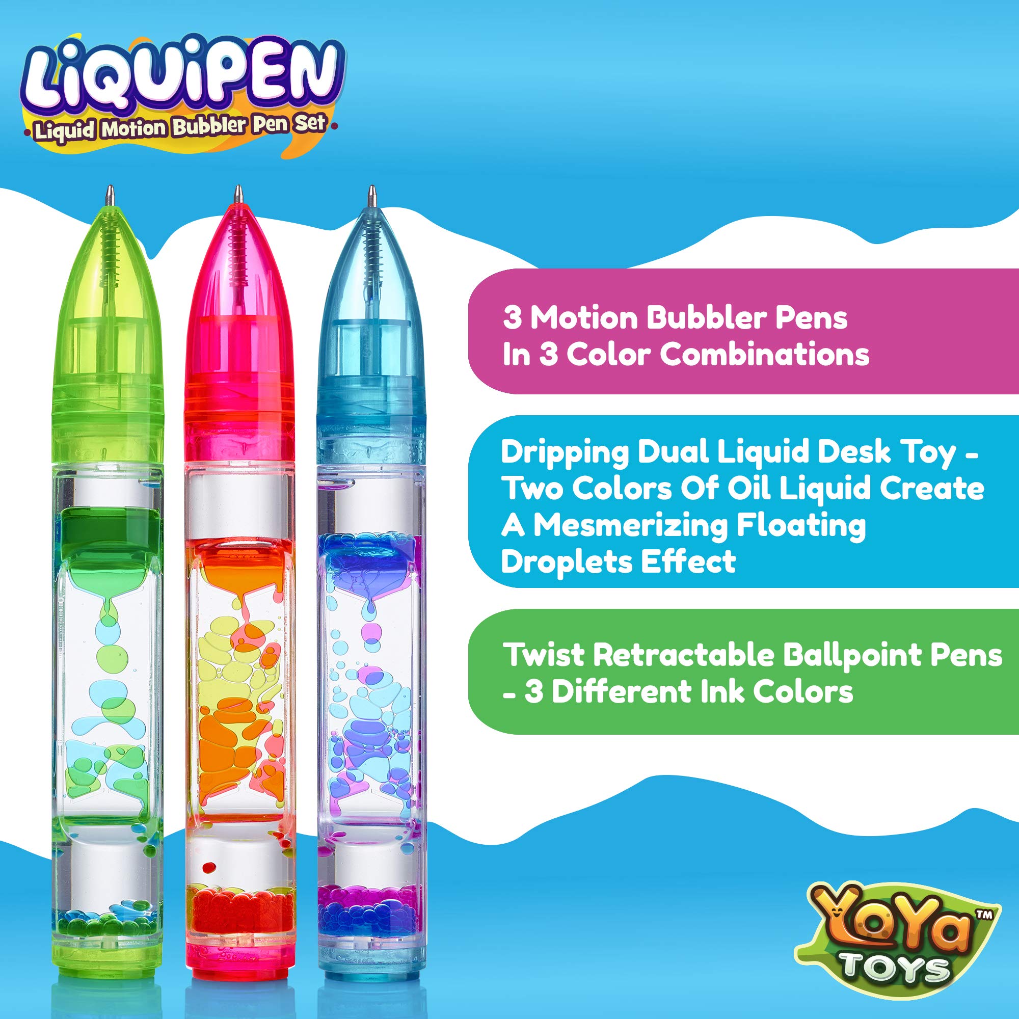 YoYa Toys Liquipen green liquid motion visuals soothe nerves at work.