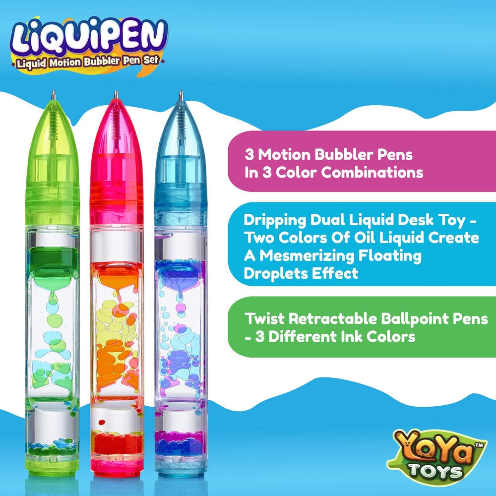 YoYa Toys Liquipen green liquid motion visuals soothe nerves at work.