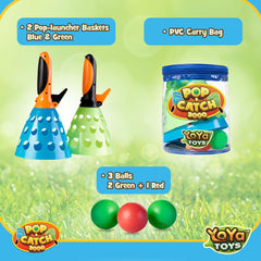 YoYa Toys pop-and-catch rackets enable quick tossing and catching practice.
