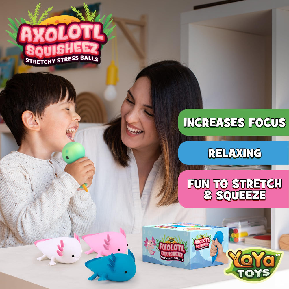 YoYa Toys Squisheez Axolotl blue bright color for focus and relaxation