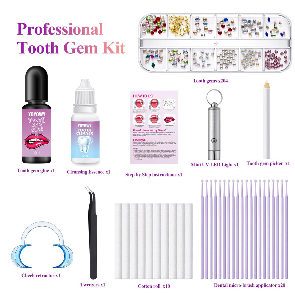 YOYOWY Tooth Gem Kit crystal gems for radiant, customizable smiles