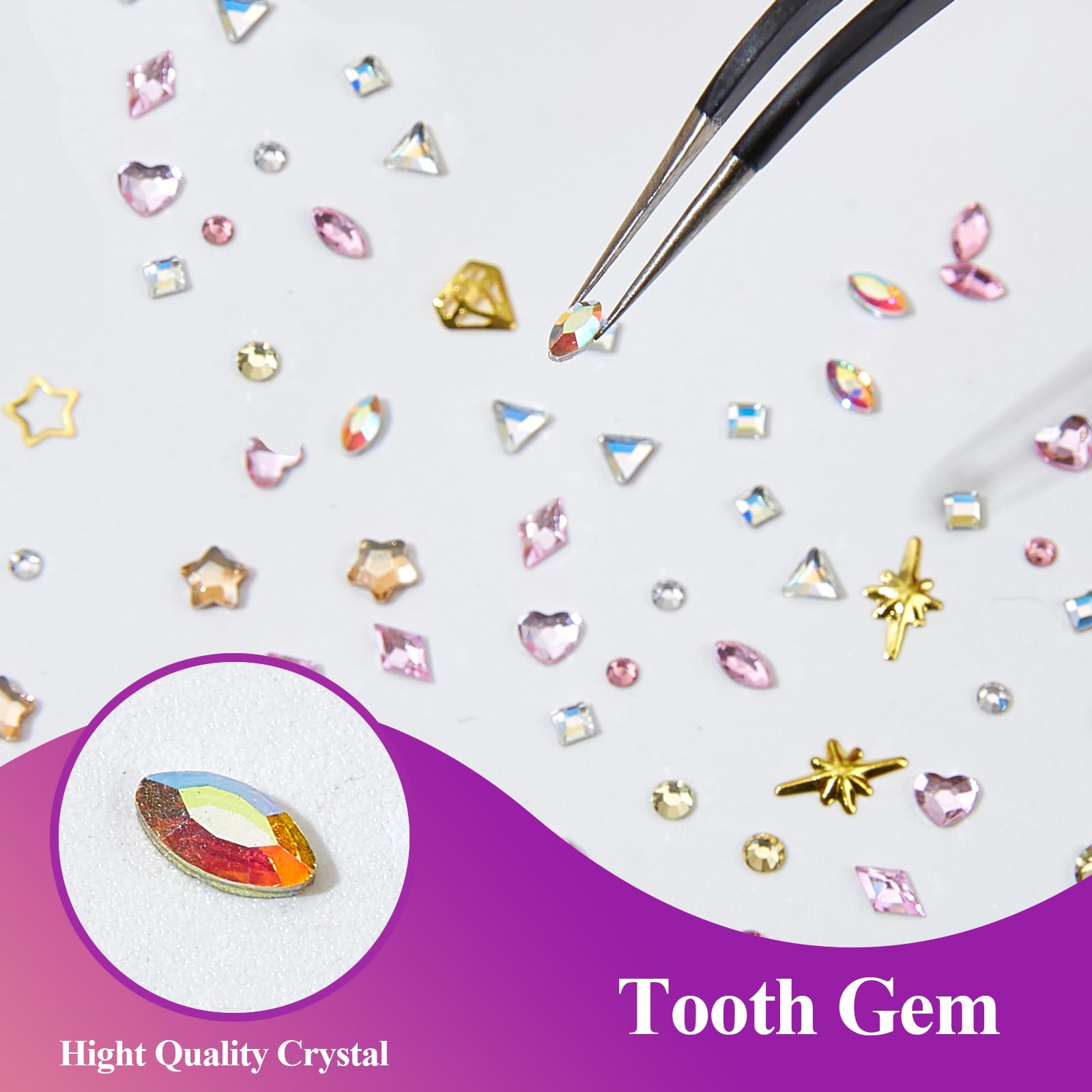 YOYOWY Tooth Gem Kit durable crystal gems designed to last