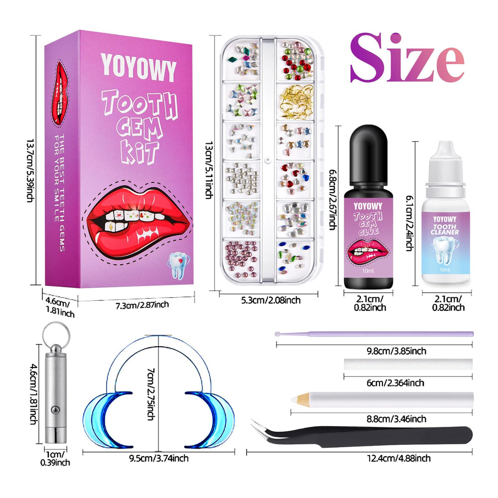 YOYOWY Tooth Gem Kit storage case keeps gems organized and safe