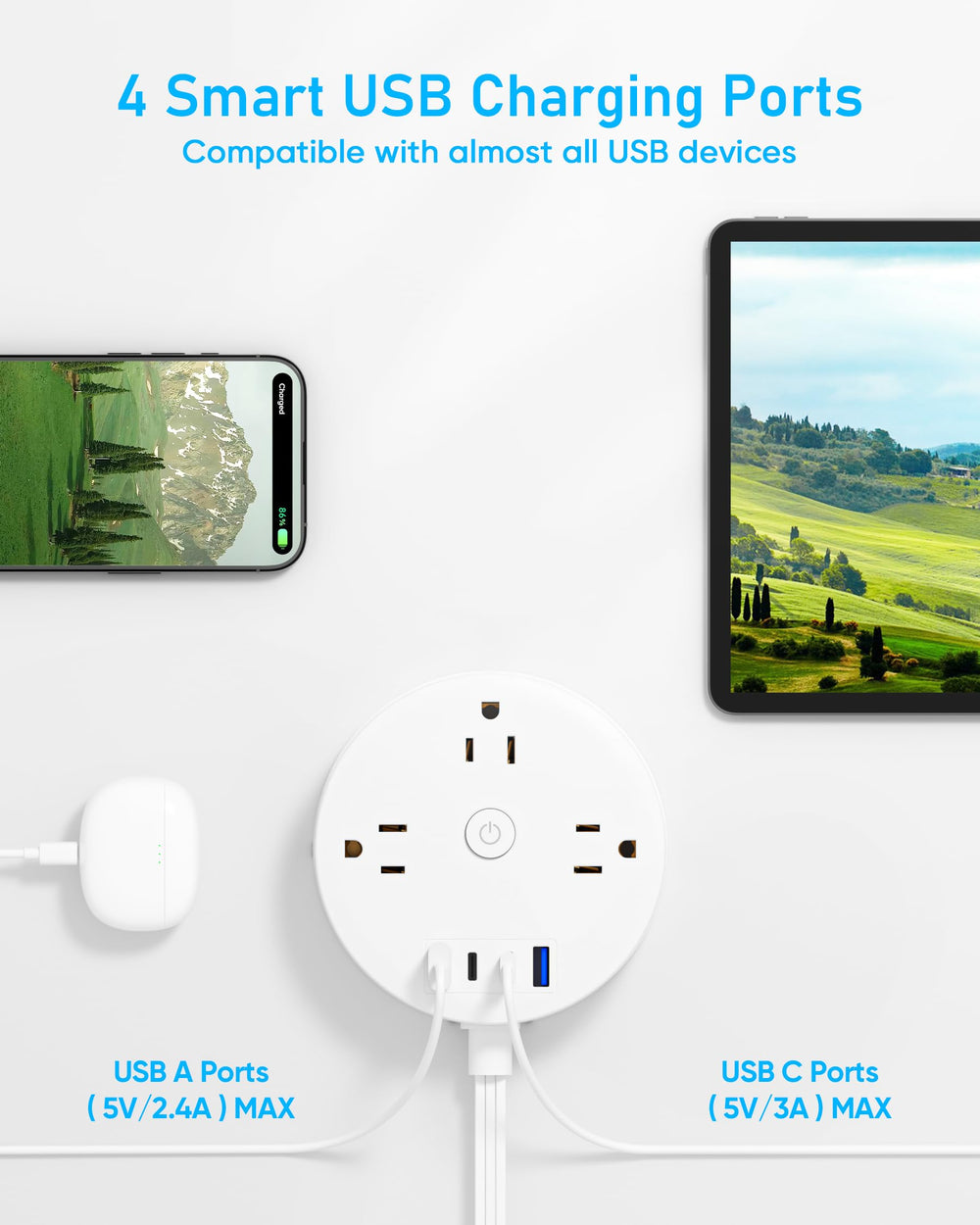 Yozisital wall-mount design with on/off switch for tidy setups