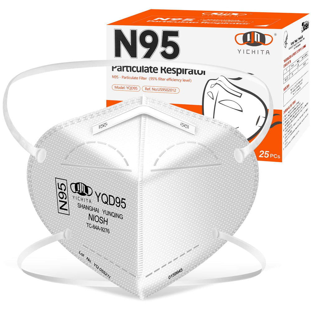 YQ YICHITA N95 mask box packaging shows portable protection for on-the-go use.