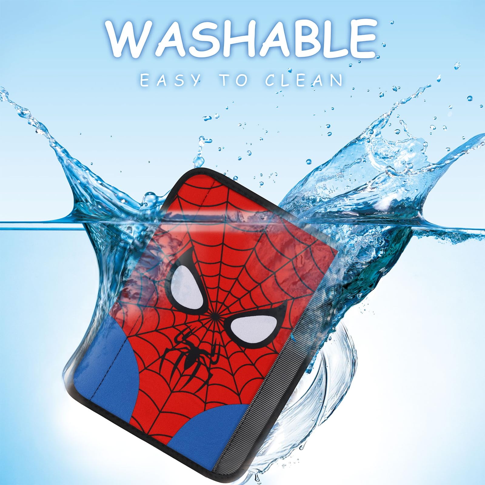 YR seat belt cover cartoon spider pattern protects skin from chafing.