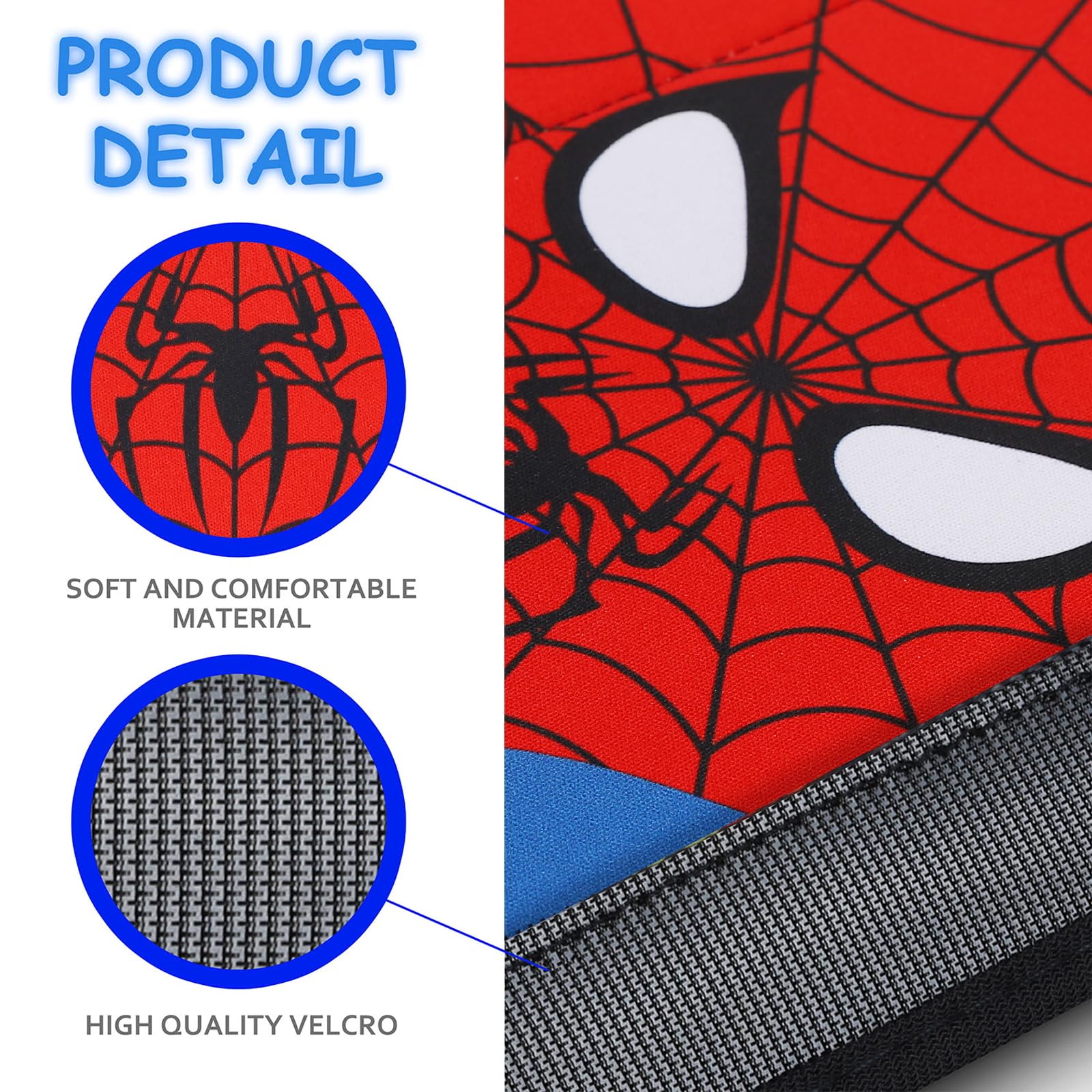 YR seat belt cover in soft neoprene texture enhances comfort and sweat absorption.