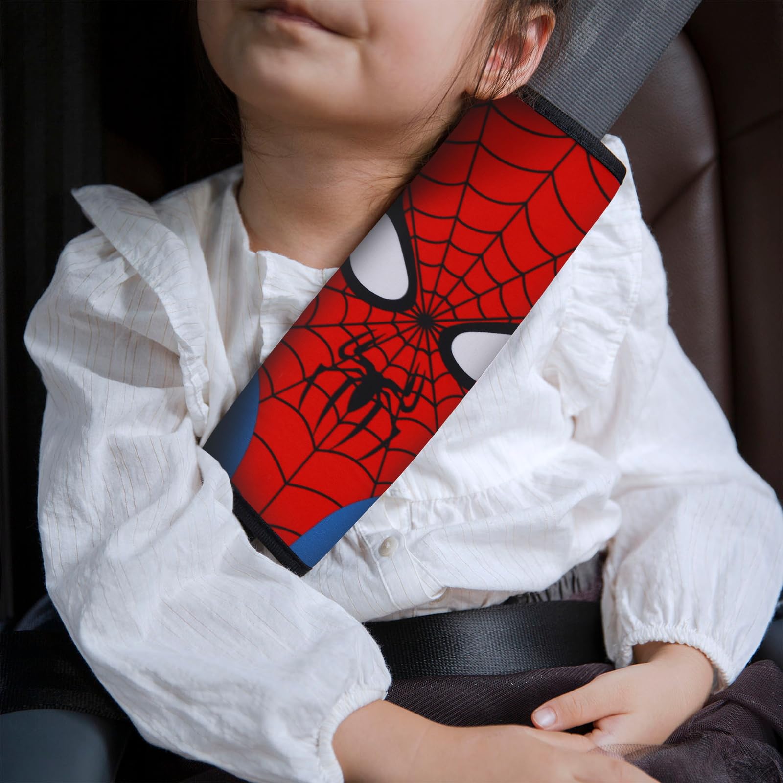 YR seat belt cover unicorn pattern reduces rubbing for comfortable rides.