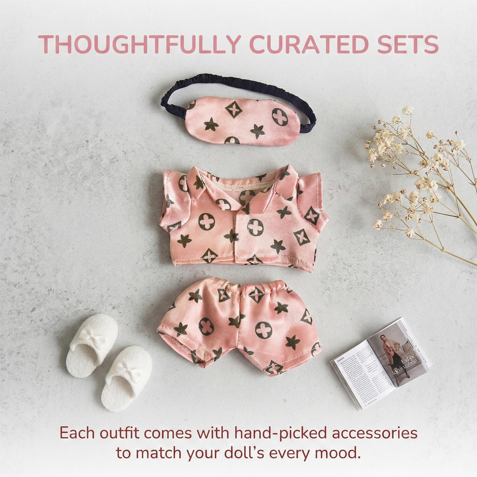 Yrlisfon pink 17 cm doll outfit stretchy fabric enables quick swaps