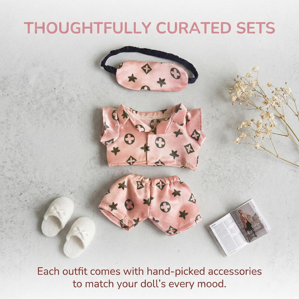 Yrlisfon pink 17 cm doll outfit stretchy fabric enables quick swaps