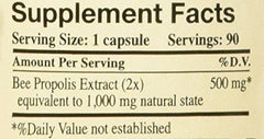 YS Eco Bee Farms Propolis Raw cap close-up highlights unprocessed quality and resin content.
