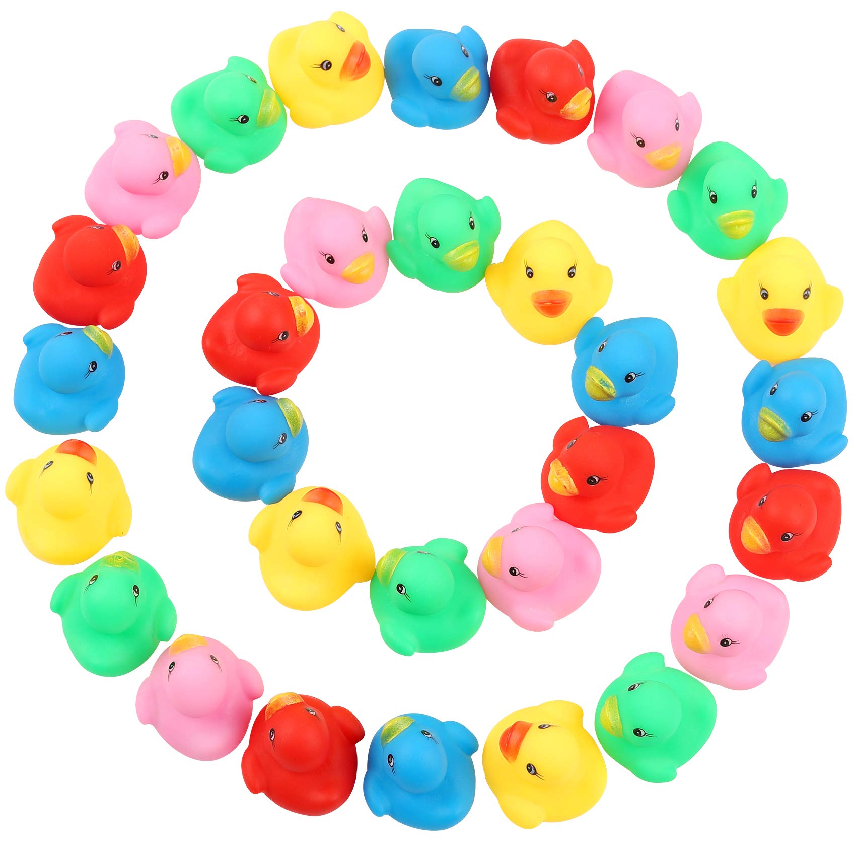 YsesoAi multicolor bath ducks set for sensory exploration.