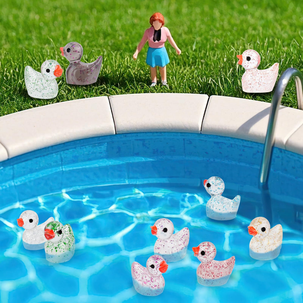 YsesoAi glitter ducks enhance garden or potted landscape decor.