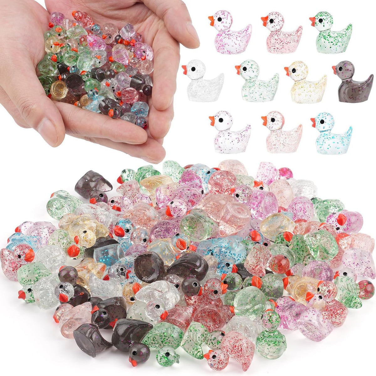 YsesoAi glitter mini ducks pack for playful crafts and decor.