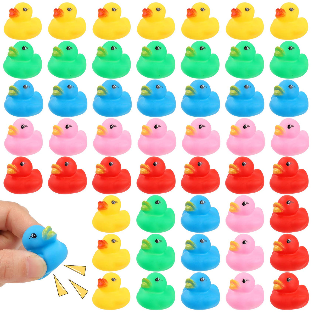 YsesoAi rubber ducks bath toy in multicolor set for joyful bath time play.