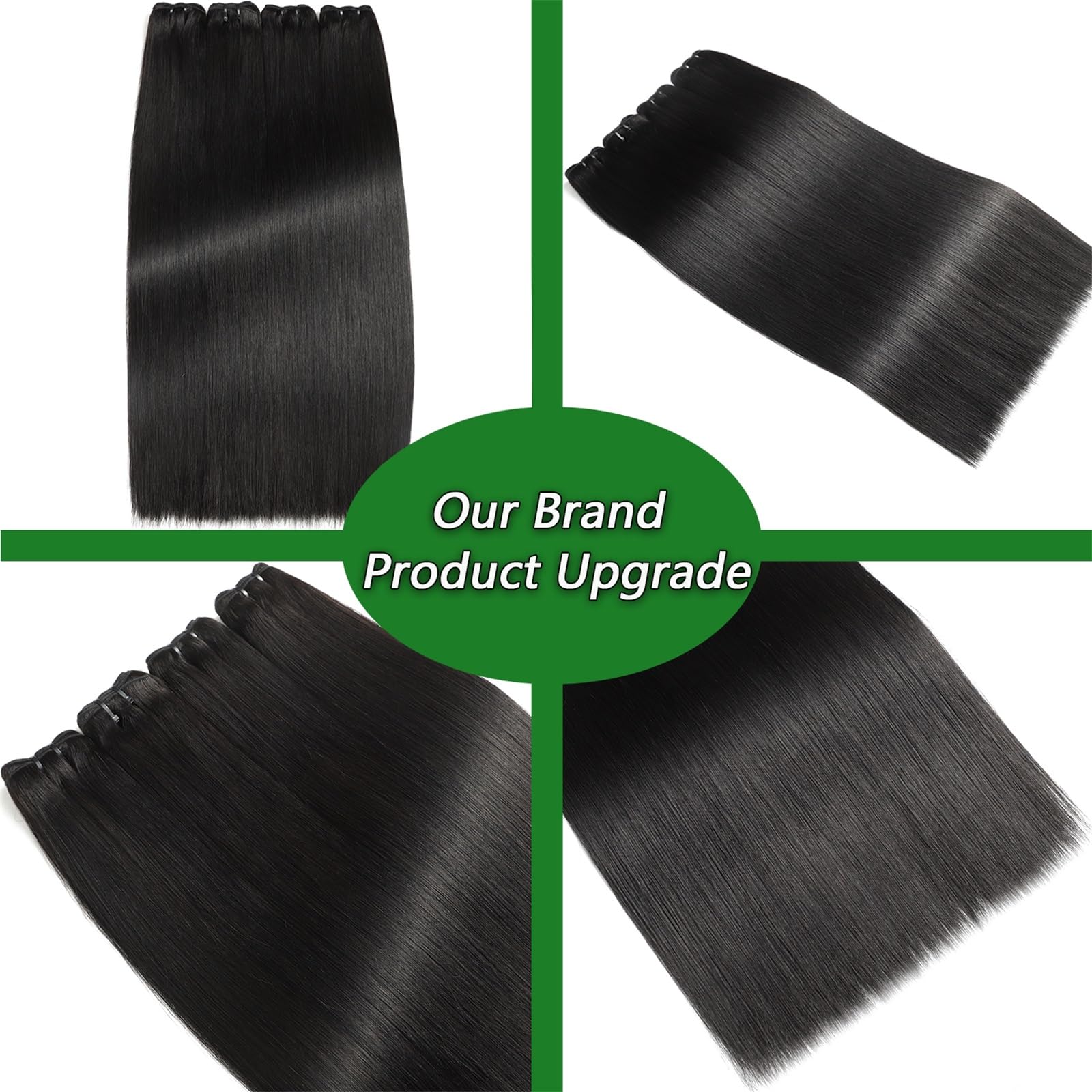 Ysivonu Brazilian virgin straight 24 inch bundles provide voluminous lengths.