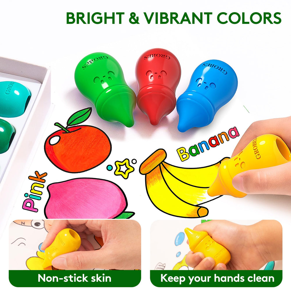 YSNYSN washable baby crayons showing easy cleanup after art time