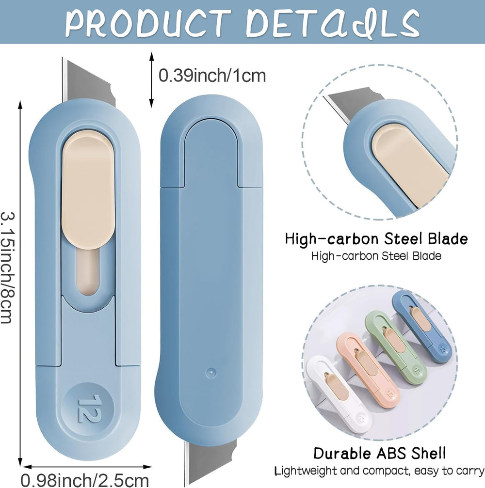 ysuovuf 4psc box cutter blade-assembly shows sharp, durable steel for daily use.