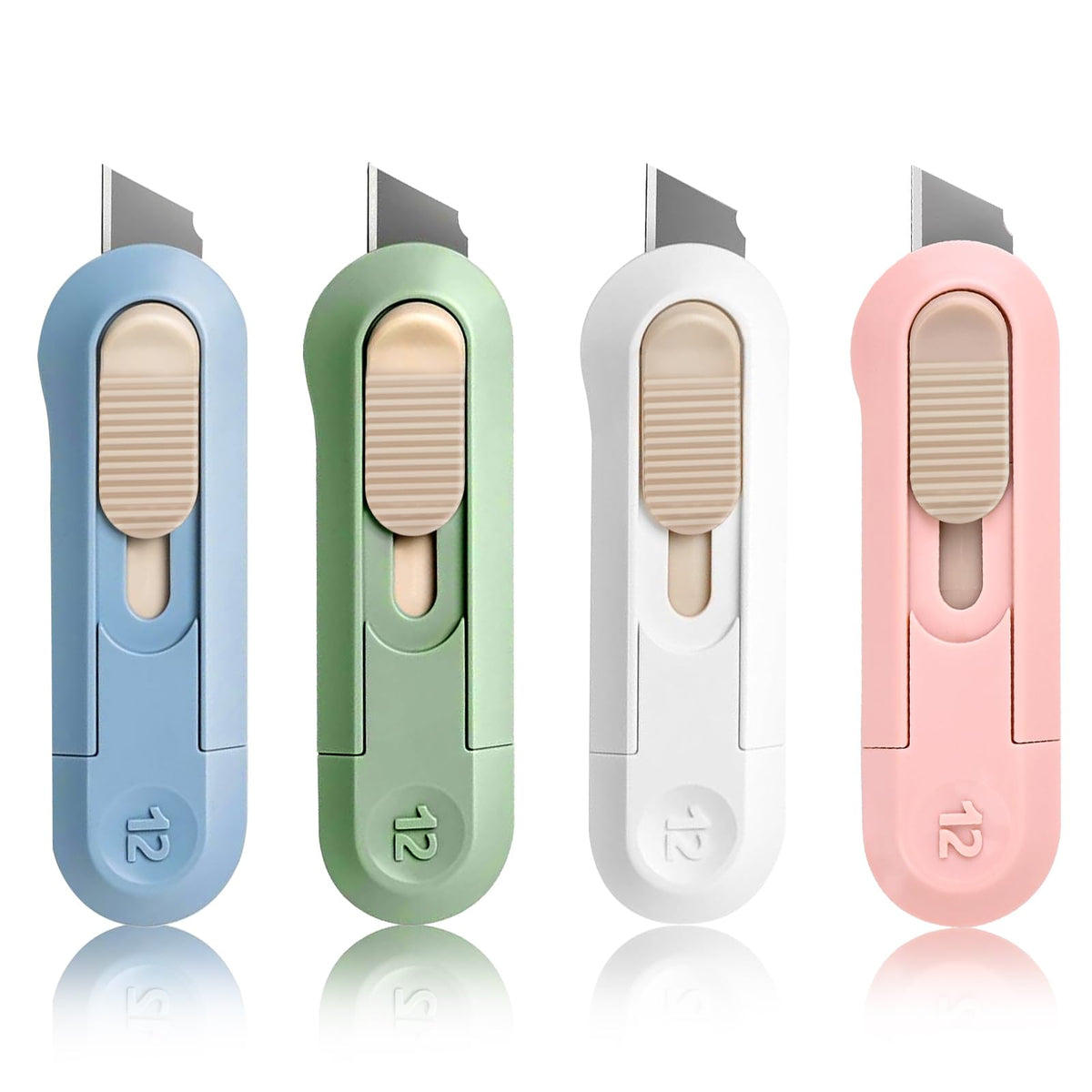 ysuovuf 4psc box cutter retractable-handle for safe, precise openings.