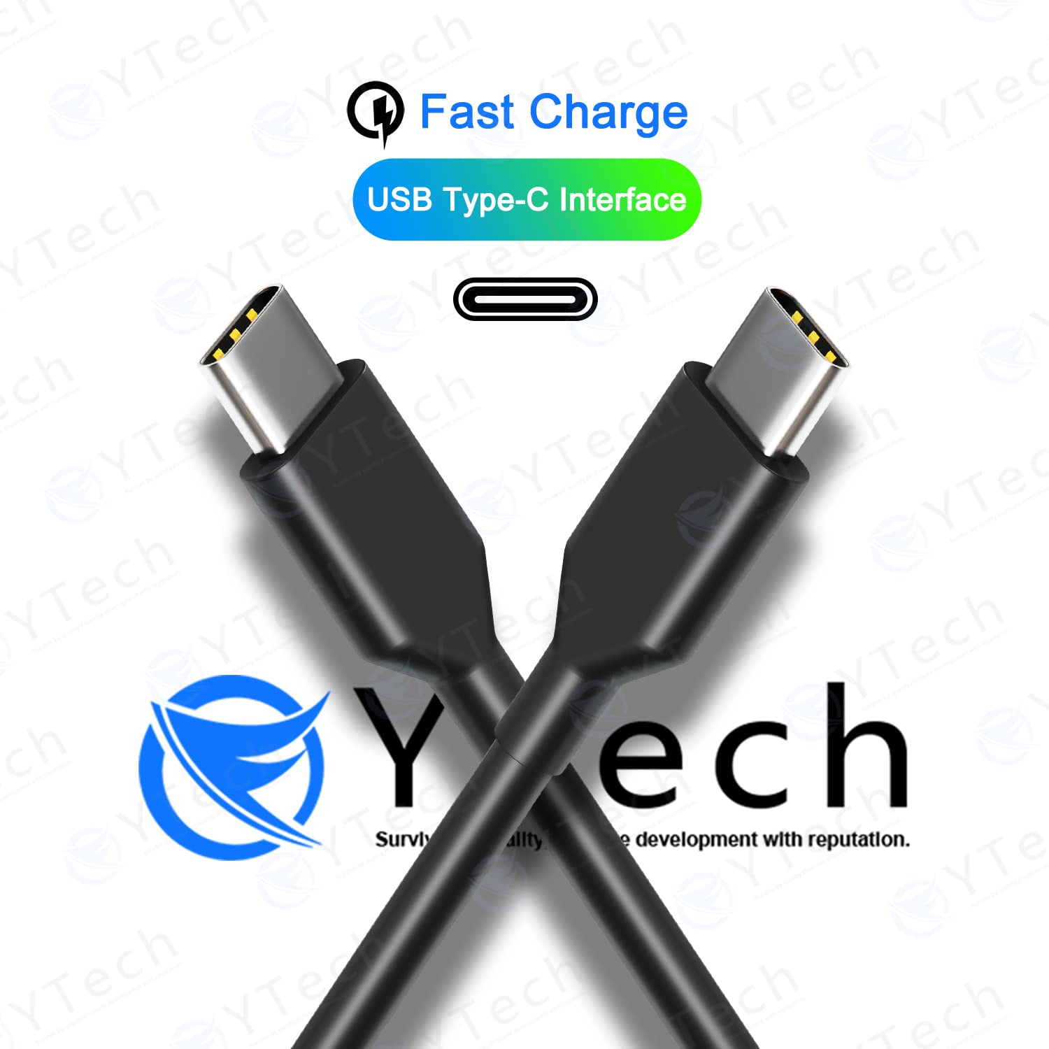 YTech 45W USB-C Chromebook charger back view showing compact design