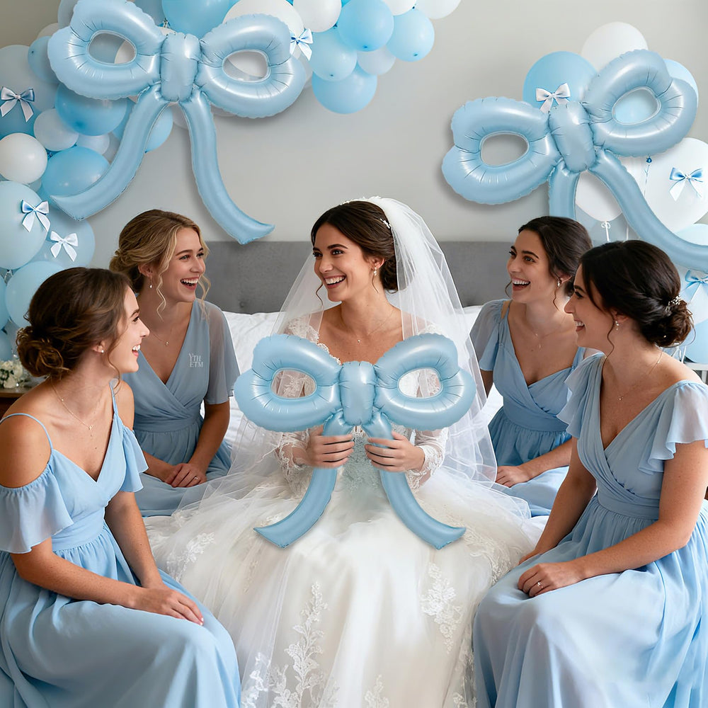 YTHETM blue bow balloon suits baby showers and weddings beautifully.