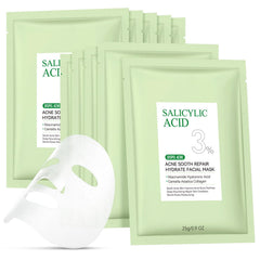 YTRAJU anti-acne mask packaging showing a 10-pack in sleek packaging for acne-prone skin