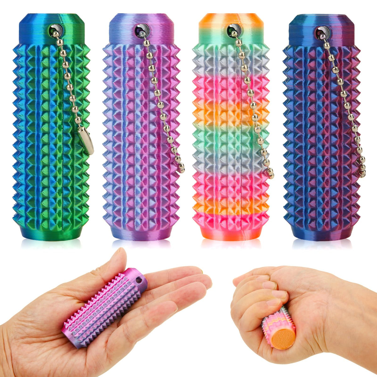 Yttcraft Little Ouchies keychain fidget with spikes for on-the-go stress relief.
