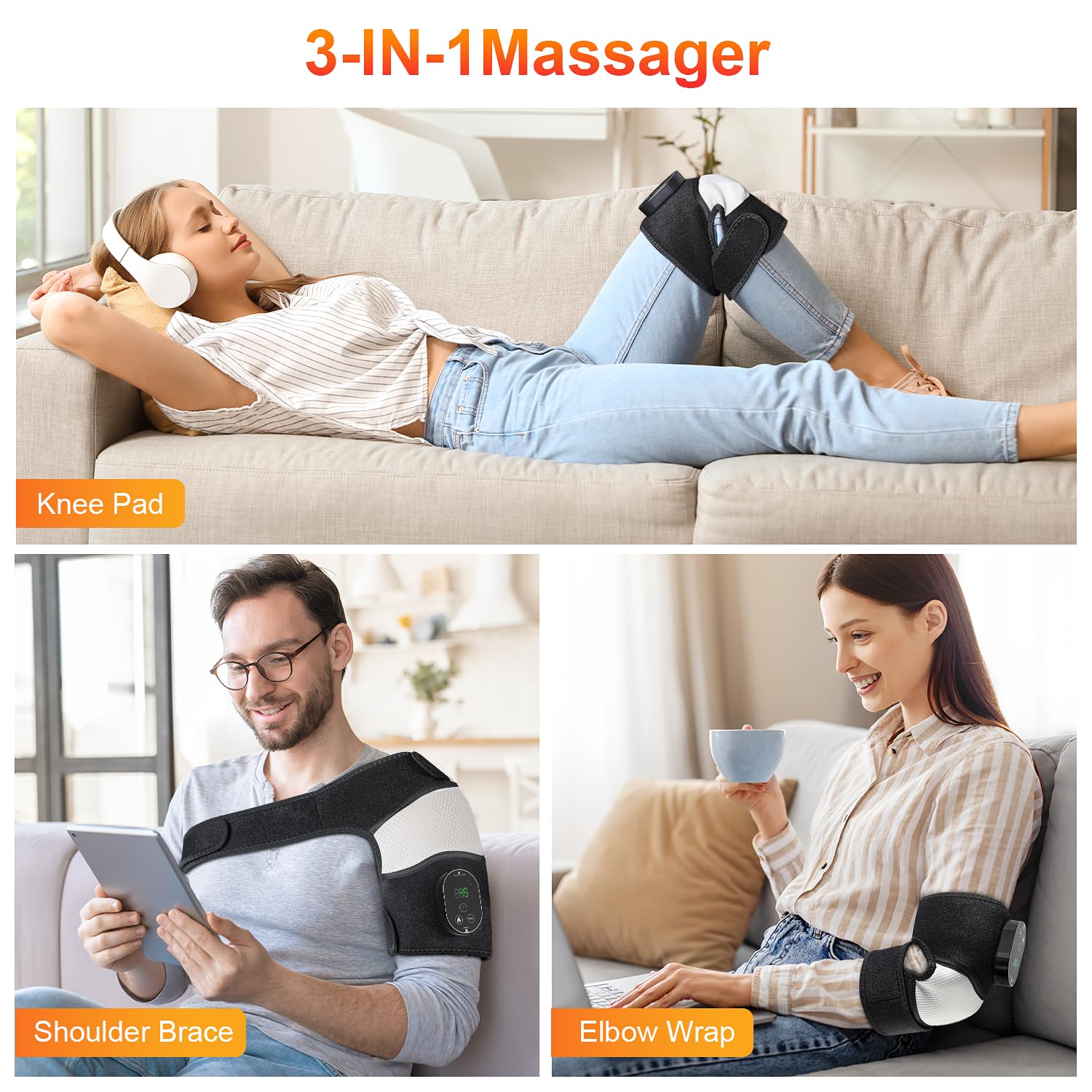YUANBO knee-elbow-shoulder strap attachment secures versatile use
