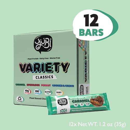 Assorted YuBi Bars flavors displayed for a protein snack