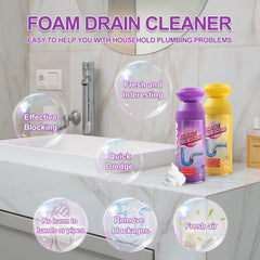 Close-up of Yugou foam action cleaning drains effectively.