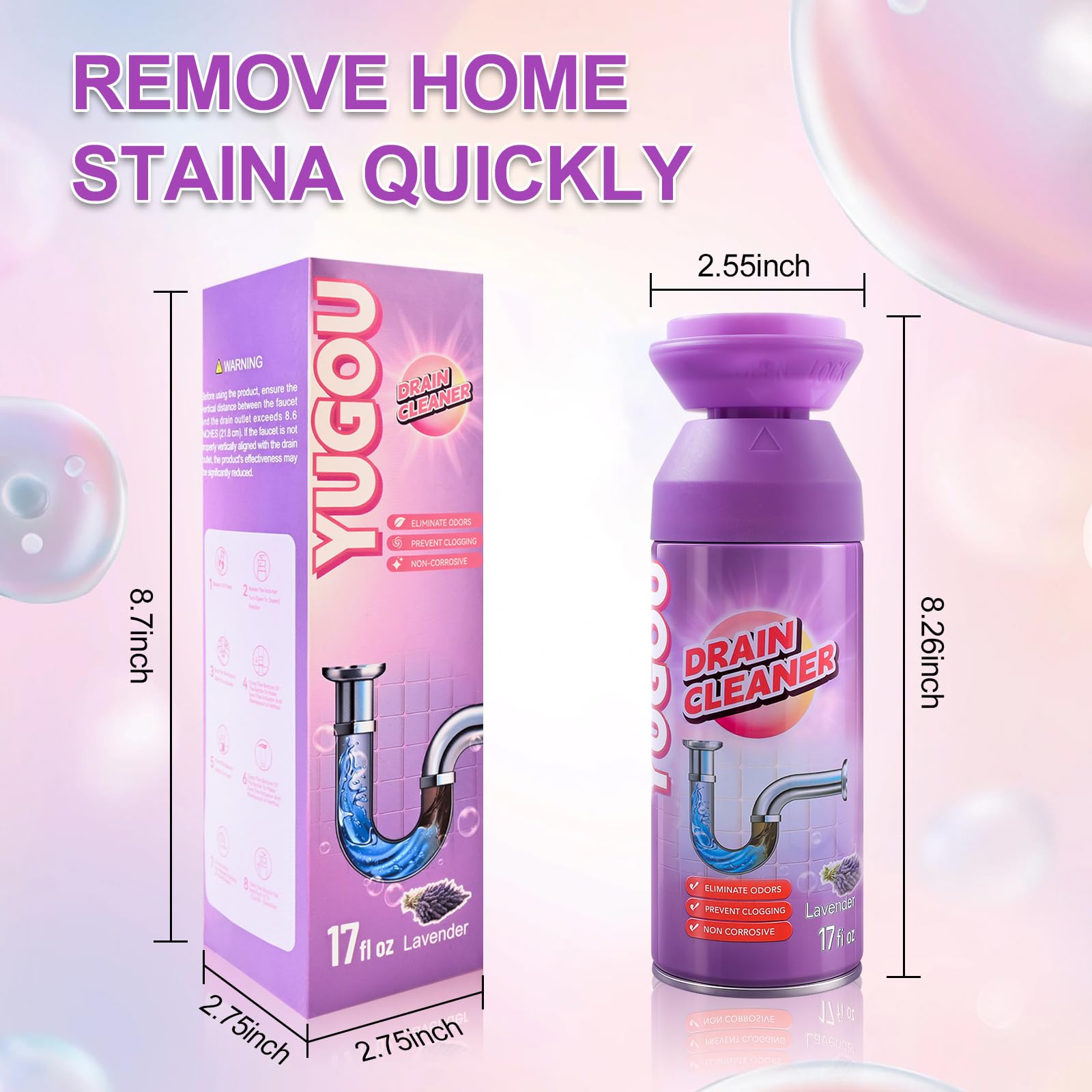 Versatile Yugou cleaner for kitchens, bathrooms, showers, and tubs.