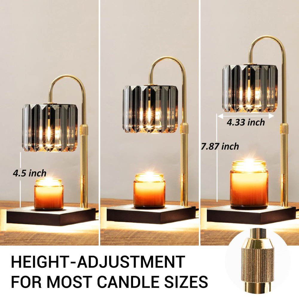 Yuichoy Candle Warmer Lamp showing timer settings for convenient auto-off