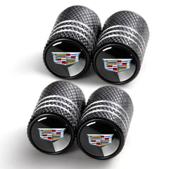 YUIQIEUY tire valve caps close-up with black anodized finish for durable style.