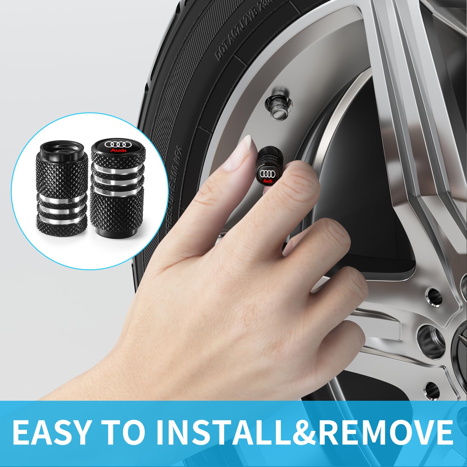 YUIQIEUY universal-fit valve cap for cars, SUVs, trucks, and motorcycles.