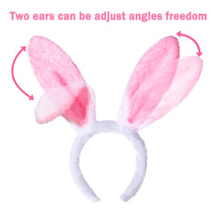 YUJUN bunny ears headband blue, vibrant accessory for costumes and events.