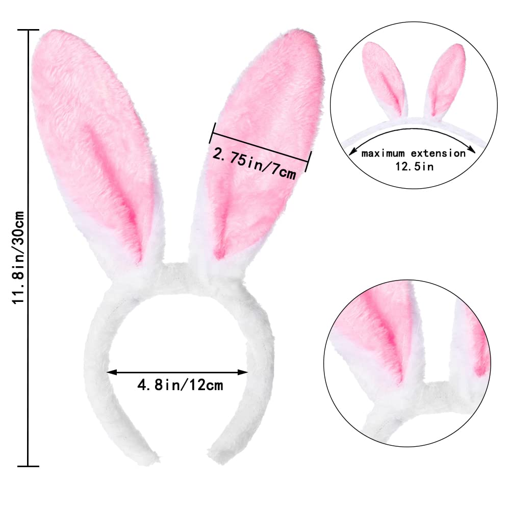 YUJUN bunny ears headband white, lightweight comfort for kids and adults.