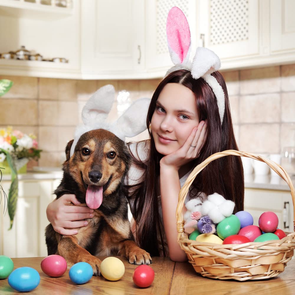 YUJUN bunny ears headband yellow, cheerful accent for Easter egg hunts.