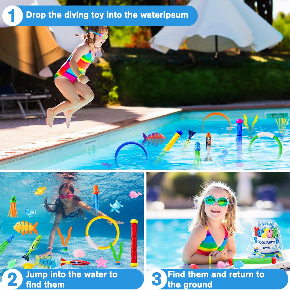 YUJUN diving sticks provide quick grab targets and bright color contrast.