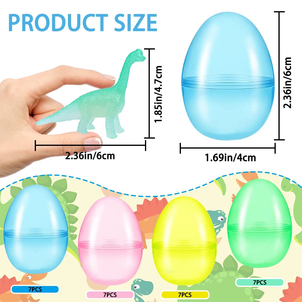 YUJUN glow dinosaur figures inside eggs for night-time play and discovery