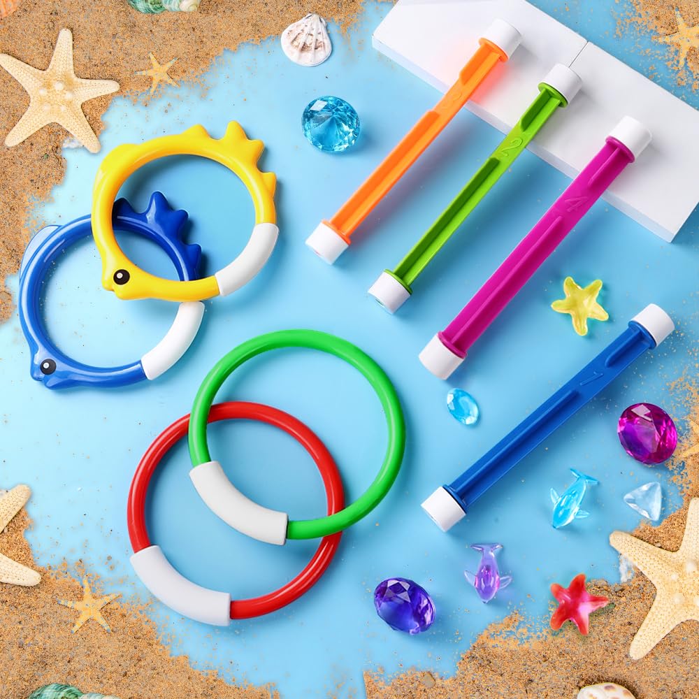 YUJUN pool fish rings create playful targets for swim scavenger hunts.