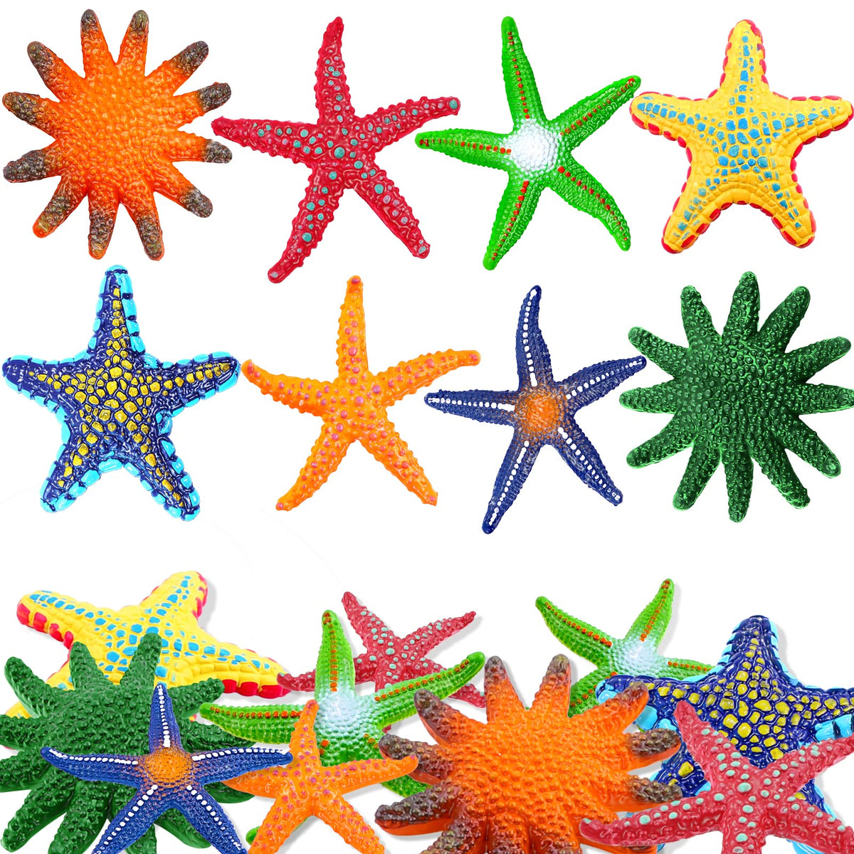YUJUN starfish diving toys, large 8-piece set, ideal for pool scavenger hunts.