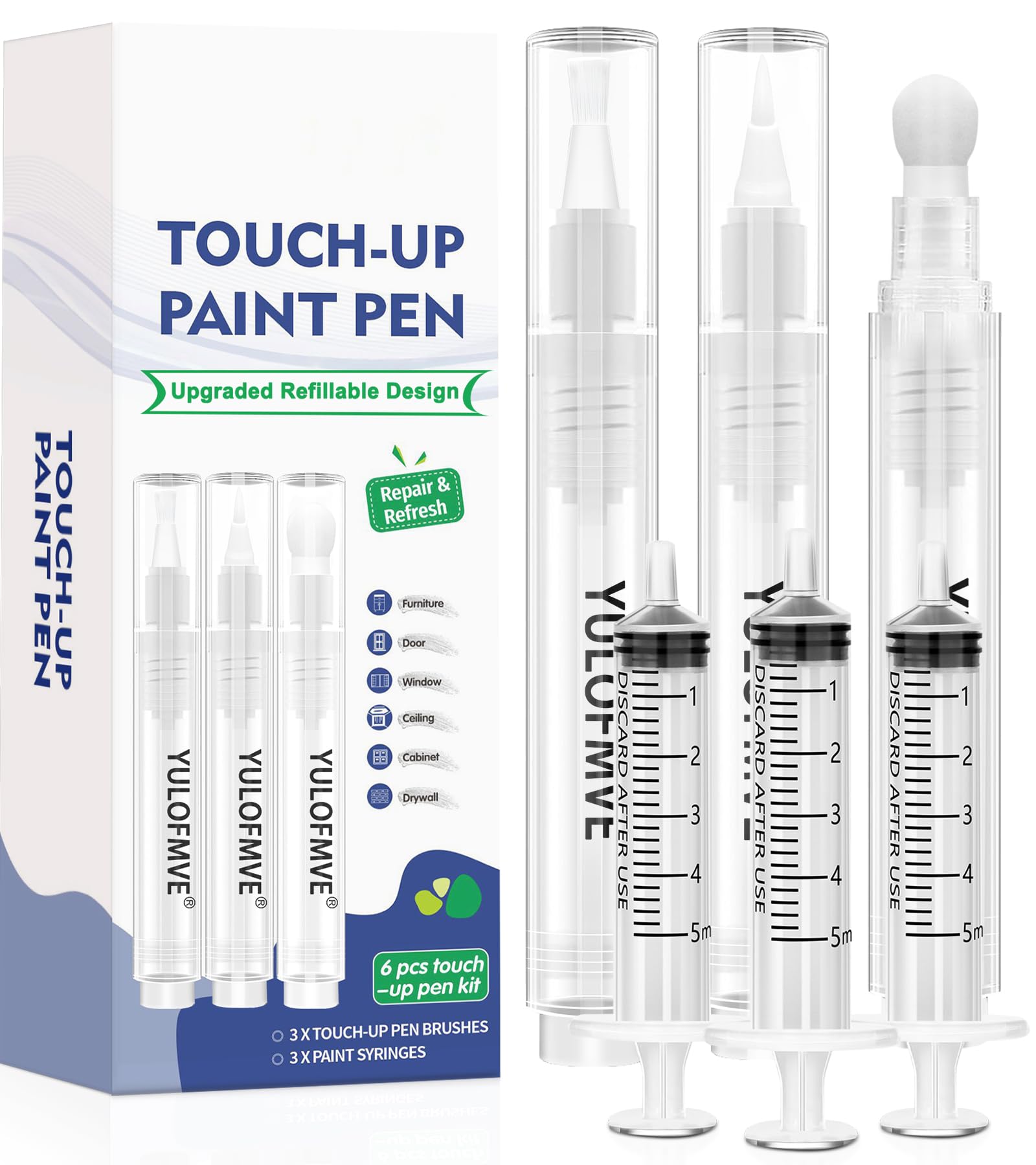 YULOFMVE touch up paint pen kit front view for quick wall repairs