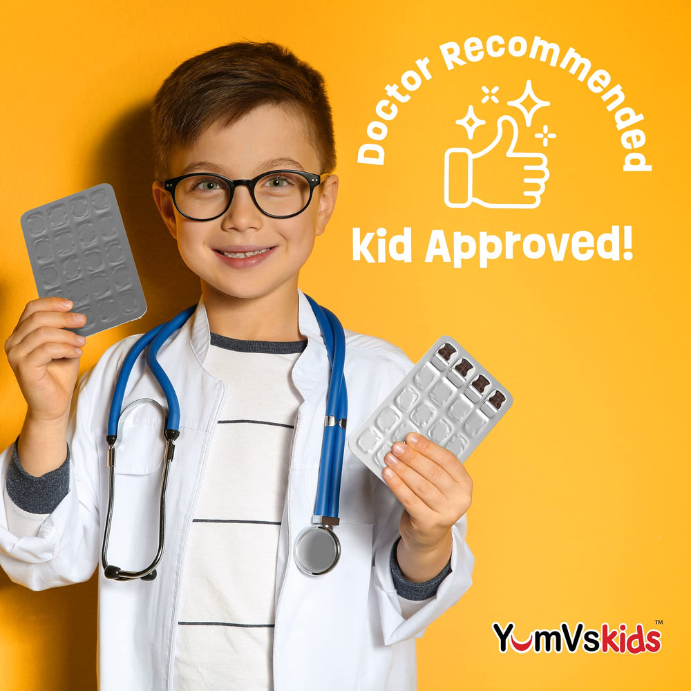 Blister packs of YUM-V'S bears preserve freshness and dosage integrity.